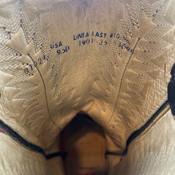 Rudel Embroidered Mid Calf Leather Rodeo Cowboy Western Boots Black Size 9.5D - Picture 6 of 8